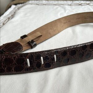 Vintage women’s Brown Croc Belt Saks Made in Italy Medium